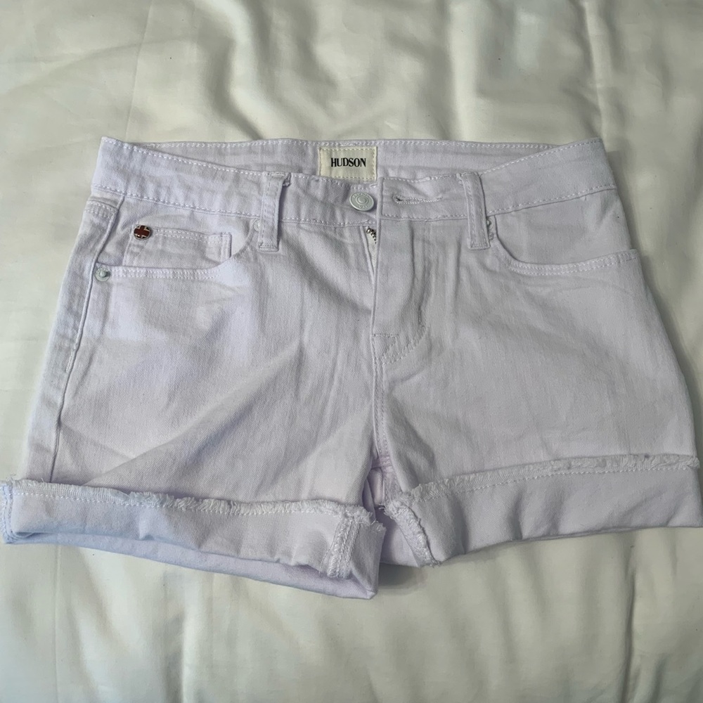 White jean shorts
